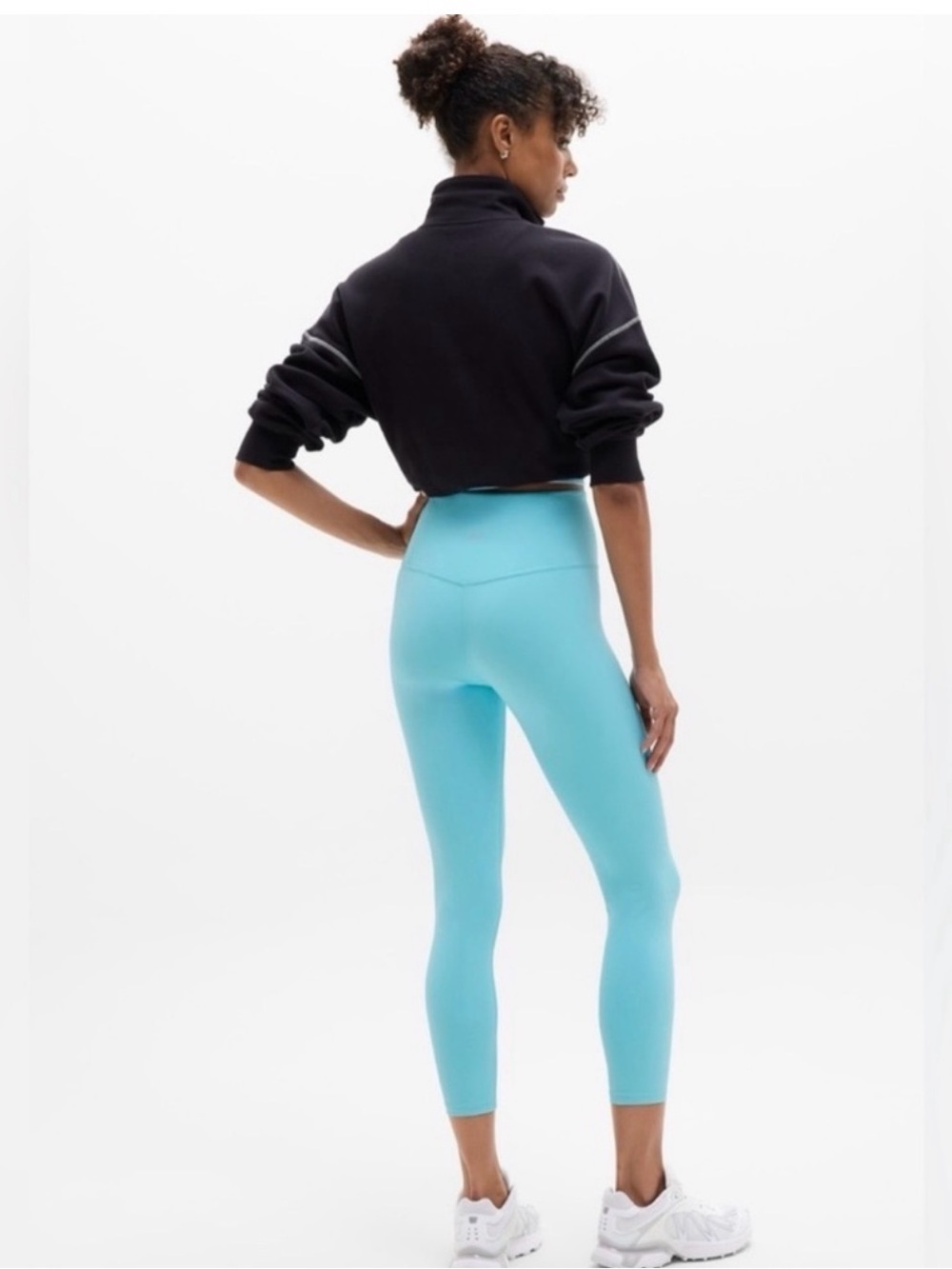 Athleta Aqua Blue Ultra High Rise Elation 7/8 Tight leggings M - Picture 3 of 8